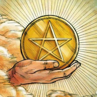 Логотип телеграм -каналу aceofpentaclesua — Туз Пентаклів