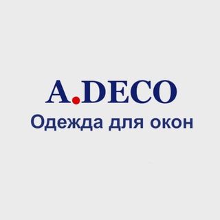 Логотип телеграм канала @adeco_moscow — Шторы, карнизы, жалюзи, электросистемы.