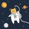 Логотип телеграм канала @astronavt_cat — КОТ АСТРОНАВТ