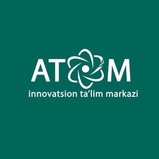 Telegram kanalining logotibi atom_urganch — "Atom" innovatision ta'lim markazi