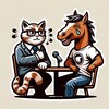 Логотип телеграм канала @cat_and_horse — Кот и Конь