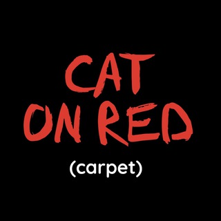 Логотип телеграм канала @catonred — cat on red (carpet)