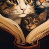 Логотип телеграм канала @catsanbooks — Кошки-книжки | Литература