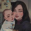 Логотип телеграм канала @deamamom — deamamom & бублик