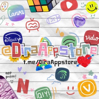 Logo saluran telegram diraappstore — 𝐃ira𝓐ppstore ; always open