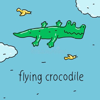 Логотип телеграм канала @flyingcrocodiles — Крокодил полетел