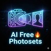 Логотип телеграм канала @fotosety_ai — AI Фотосеты Free 🔥