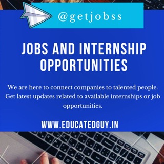 Logo of telegram channel getjobss — Jobs | Internships | Placement | Interviews