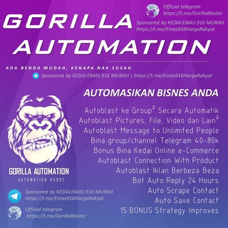Logo saluran telegram gorillablaster — GORILLA AUTOMATION 🤖