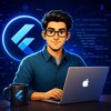 Логотип телеграм канала @hardworkerflutter — Flutter & Dart | Мобильный трудоголик