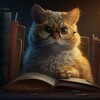 Логотип телеграм канала @hatul_madan_books — Котуль Мадан или учёный кот 🐈 говорит о книгах