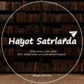Logo saluran telegram hayot_satriarda — "Hayot Satrlarda"