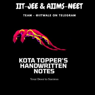 Logo of telegram channel iitwale — Kota Handwritten Notes