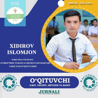 Telegram kanalining logotibi ilmiymetodik_jurnal — O‘qituvchi ilmiy-metodik jurnali (Telegram Rasmiy kanali)