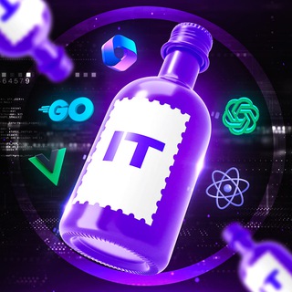 Логотип телеграм -каналу it_bottle — IT Пляшка