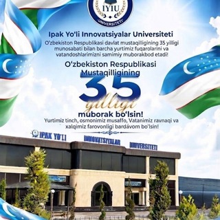 Telegram kanalining logotibi iyi_unversity — IYI UNIVERSITETI (rasmiy) kanal ©