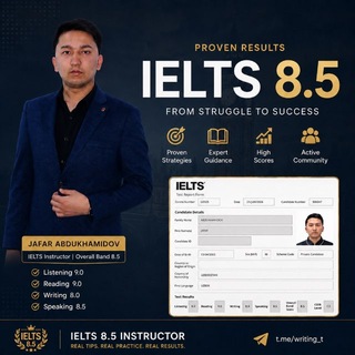 Telegram kanalining logotibi jafars_academy — Jafar Abduhamidov | IELTS 8.5