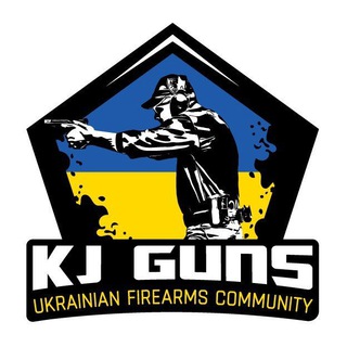 Логотип телеграм -каналу kjguns — KJ-GUNS. Первый пистолетный канал UA