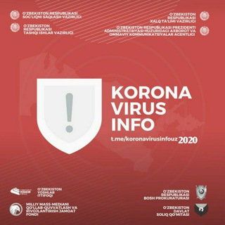 Telegram kanalining logotibi koronavirusinfouz2020 — Korona virus infouz #uyda qoling