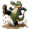 Логотип телеграм канала @krocodil_hodit — Крокодил ходит лёжа