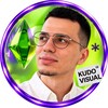 Логотип телеграм канала @kudovisual — KUDO VISUAL · Креатив с ИИ