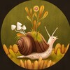 Логотип телеграм канала @lazy_witch_alo — сад жёлтой улитки 🐌