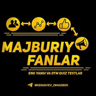 Telegram kanalining logotibi majburiy_quiz_test_kanal — Majburiy fanlar quiz test | Kenjayev Omadbek