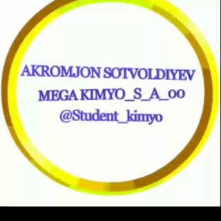 Telegram channel MEGA KIMYO ILMI | SOTVOLDIYEV AKRAMJON logo