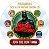 Logo of telegram channel memehunteralliancex1000 — 𝗠𝗲𝗺𝗲 𝗛𝘂𝗻𝘁𝗲𝗿 𝗣𝗿𝗼🏆