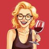 Логотип телеграм канала @memwine — Пила вино и хохотала
