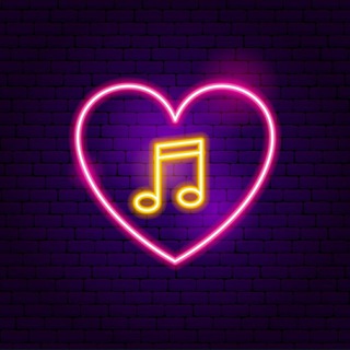 Логотип телеграм канала @musiclovesme — I LOVE MUSIC