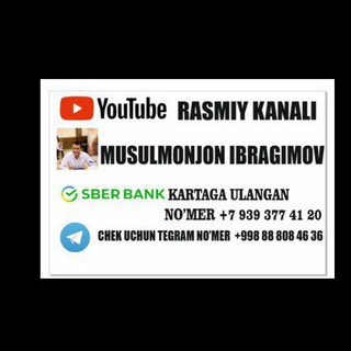 Telegram kanalining logotibi musulmonjon_ibragimov_blogir — Musulmonjon Ibragimov