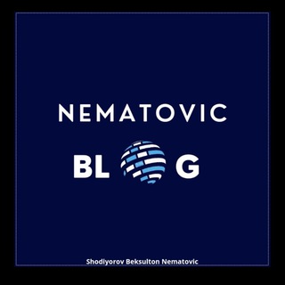 Telegram kanalining logotibi nematovic_blog — Nematovic || Blog