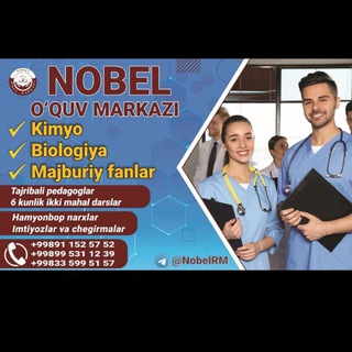 Telegram kanalining logotibi nobelrm — ●○ Nobel ○● Repetitorlik markazi