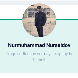 Telegram kanalining logotibi nursaidovuz — Nursaidov.uz