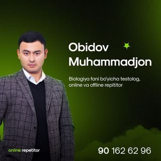 Telegram kanalining logotibi obidov_mukhammadjon — Obidov🆕Biologiya testlar📊
