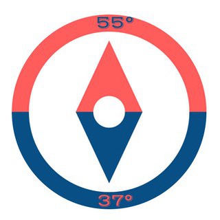 Логотип телеграм канала @pashasvetatravel — 55°/ 37°