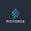 Логотип телеграм канала @picforge — PICFORGE | AI-визуал и промты