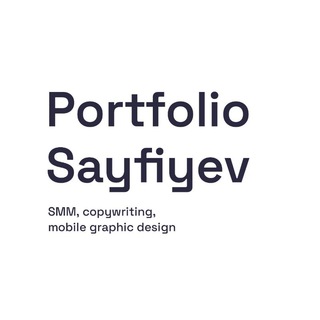Telegram kanalining logotibi portfolio_sayfiyev — Portfolio Sayfiyev