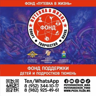 Логотип телеграм канала @putevkavzhizn_fond — Путевка в Жизнь Фонд Тюмень