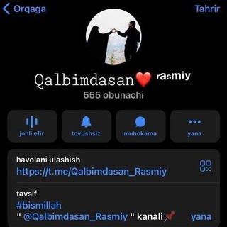 Telegram kanalining logotibi qalbimdasan_rasmiy — 𝚀𝚊𝚕𝚋𝚒𝚖𝚍𝚊𝚜𝚊𝚗❤️️ ʳᵃˢᵐⁱʸ
