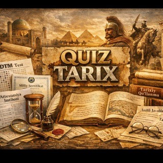 Telegram kanalining logotibi quiz_tarix_01 — 𝙌𝙐𝙄𝙕 𝙏𝘼𝙍𝙄𝙓