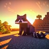 Логотип телеграм канала @raccoonminecraft — Выживание майнкрафт уютный чат