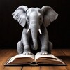 Логотип телеграм канала @reading_elephant — Книжный клуб «Читающий слон»📚🐘