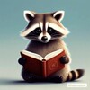 Логотип телеграм канала @reading_raccoon — Читающий Енот