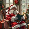 Логотип телеграм канала @readingsanta — "Книжный Санта"