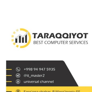 Telegram kanalining logotibi rustambekfayz — TARAQQIYOT | the best computer service