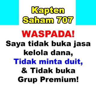 Logo saluran telegram saham707 — Kapten Saham 707 Official (tidak buka jasa kelola dana & tidak minta duit) Diary Kapten Saham 707