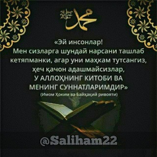 Telegram kanalining logotibi saliham22 — 🕊️Solih va Solihalar🕊️