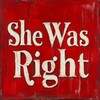 Логотип телеграм канала @she_was_right — Она была права | She Was Right